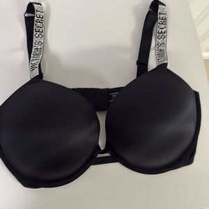 Elegant Black Bra with Embellished Straps